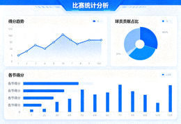 体育数据分析界面上的比赛统计图表